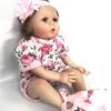 Rebodn doll clothes - Reborn girl in pink rose pattern bodysuit
