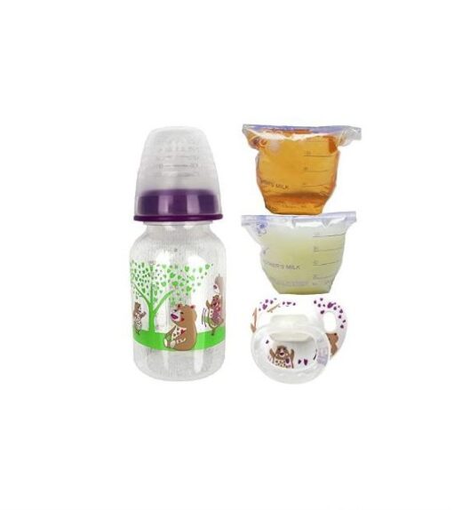 Reborn bottle - Reborn doll feeding set - Fake formula milk and apple juice, putty pacifier - Bear