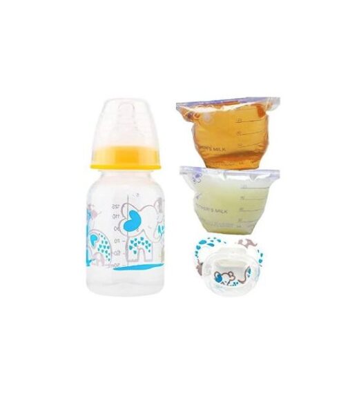 Reborn bottle - Reborn doll feeding set - Fake formula milk and apple juice, putty pacifier - Elephant