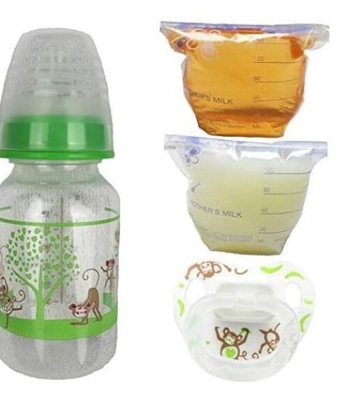 Reborn bottle - Reborn doll feeding set - Fake formula milk and apple juice, putty pacifier - Monkey
