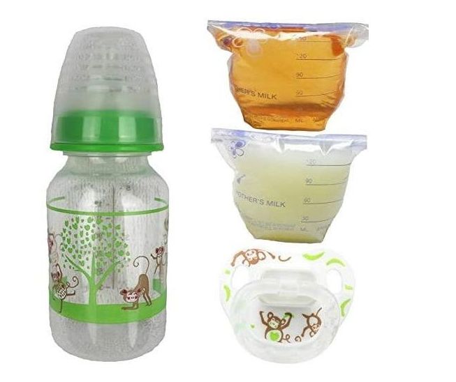 Reborn Bottle Fake Formula Milk & Bag Faux Apple Juice Baby OOAK Doll Set 