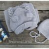 Reborn doll clothes - 2 piece set of knitted grey baby outfit
