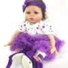Reborn doll clothes - Reborn girl in purple dot tutu dress ton-sur-ton from tip to toe
